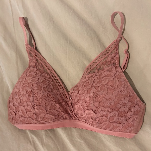 🩷Pink Knix lace deep V bra M💕 - Picture 1 of 8